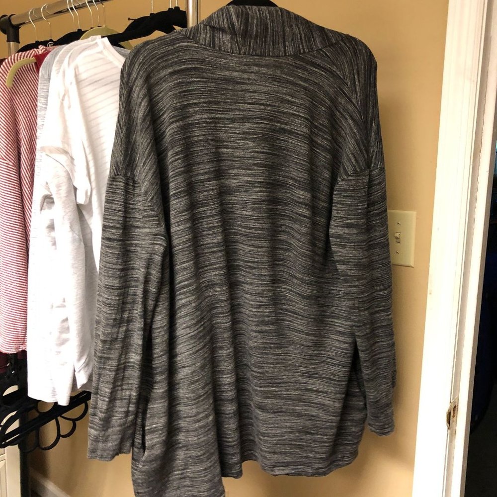 Daily Ritual Grey Space Dye Oversize Open Cardigan - Picture 4 of 9